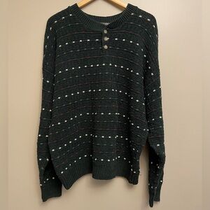 Scandia Vintage 90’s Grandpa Knit Sweater Dark Green